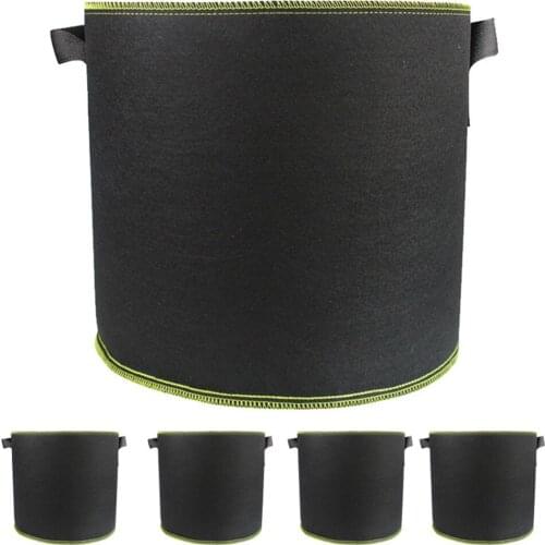 Plant Fabric Pots Tree Planting Bag Handles Gallon 6pcs Environmental Protection Repeated Use Black Felt Material Growing Bags