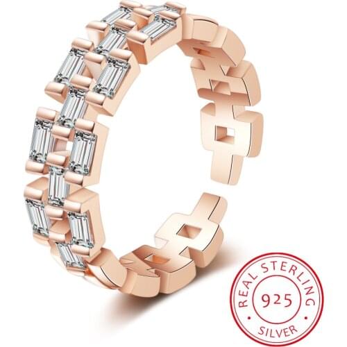 Hight Quality 925 Sterling Silver Luminous Zircon Simple Stackable Wedding Engagement Rings for Women Fine Jewelry Bijoux