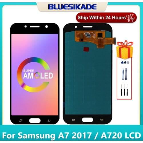 Super AMOLED For Samsung Galaxy A7 2017 LCD Display Touch Screen Digitizer For Samsung A720 DIsplay Assembly Replacement Parts