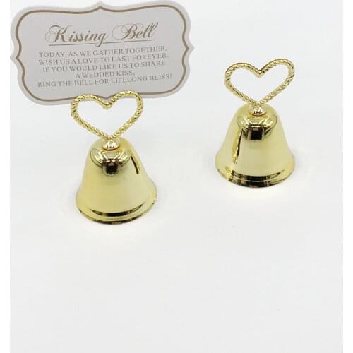18pcs/lot)FREE SHIPPING+Kissing Bell Gold/Silver Bell Place Card Holder/Photo Holder Wedding Table Decoration Favors