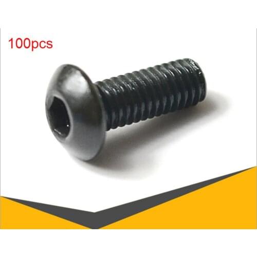 100pcs round head socket screw bolt hex socket button head screws 10.9 grade bolt screw black alloy steel BSW3/16 high hardness