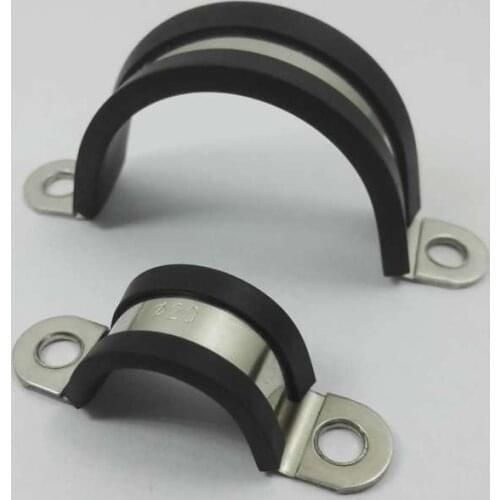10x Hose Saddle Clamp Pipe Tube U Clip Bracket WIth EPDM Rubber Dia. 6mm - Dia. 200mm SUS304 Stainless Steel