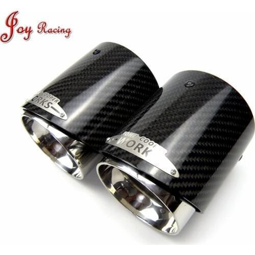 2PCS Mini JCW Carbon Fiber Exhaust Tip Muffler Tips for Mini Cooper F54 F55 F56 F57 F60 R55/R56/R57/R58 Cooper S Tail Pipe Tip
