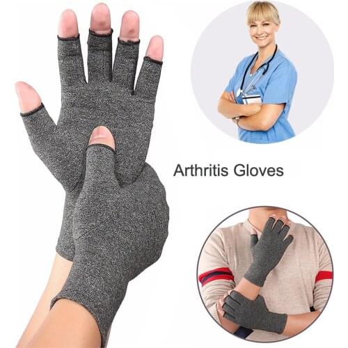 30# Arthritis Gloves Men, Women Rheumatoid Compression Hand Glove For Osteoarthrit Nuisex Glove Winter Warm Half-finger Gloves