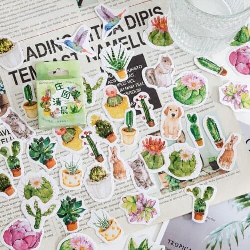 46 pcs Manor morning Series Succulent plants cactus Decorative Stationery Stickers Scrapbooking DIY Diary Album Stick Labl