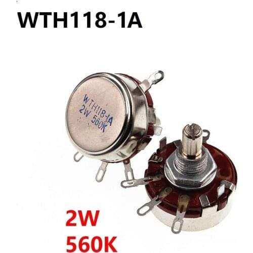 5Pcs WTH118 2W 560K Single Turn Carbon Film Potentiometer