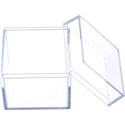 634D Clear Acrylic 5 Sided Jewelry Display Storage Box Case Square Cube Props Box