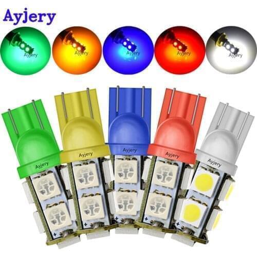 AYJERY Car Styling! 200X T10 5050 194 168 W5W 9 SMD 9 LED Light Bulb Indicator Light Instrument Lamp 12V Tail Parking Light