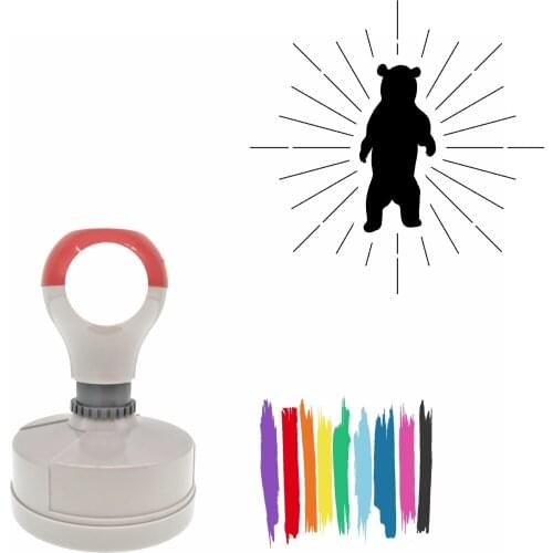 Bbloop Starburst Forest Animal Series - Bear Pre-Inked Rubber Stamp