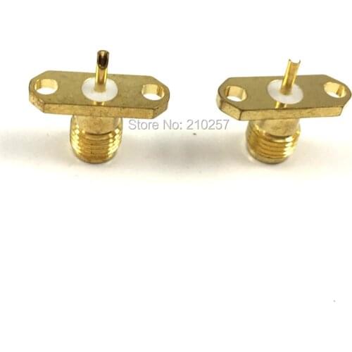 Free Shipping 10pcs SMA Female 2 Hole Panel Mount Jack With Solder Post Terminal Connector