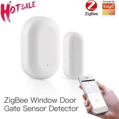 Tuya Smart ZigBee Window Door Sensor Gate Detector Security Alarm System Smart Life App Work With Zigbee Hub Alexa Google Home