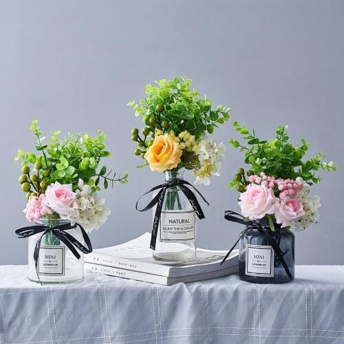 Table Living Room Decoration Vase Home Decoration Accessories Modern Glass Vase Nordic Vases for Flowers Small Home Decor