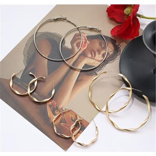 Euro American Earrings New In 2021 Circle Big Earring Ring Ring Temperament Korean Style Net Red Earrings