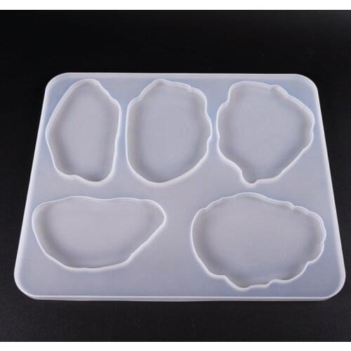 Irregular Cup Tray UV Resin Epoxy Mold Resin Coaster DIY Silicone Craft Epoxy Resin Art Supplies Jewelry Accessories(6 Cavity)