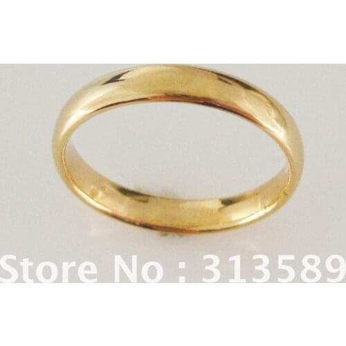 Foromance/- YELLOW GOLD OVERLAY GP PLAIN 3MM WEDDING BAND ENGAGEMENT RING SZ CHOOSABLE/GREAT GIFT