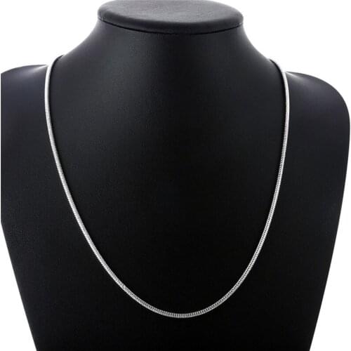 Hot Silver color 3MM snake chain necklace length16-24 inches cool street style fashion jewelry good quality N192