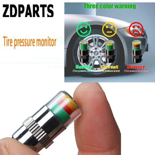 ZDPARTS 4X Car Tire Wheel Air Valve Caps Warning Pressure Cover For Skoda Octavia A5 A7 2 Rapid Fabia Yeti Superb Volvo V70 XC60