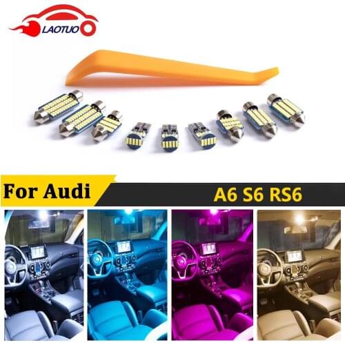 LAOTUO Canbus Error Free for Audi A6 S6 RS6 C5 C6 C7 4B 4F 4G Quattro Sedan Avant LED Interior Lights Map Dome Trunk Lamp Kit