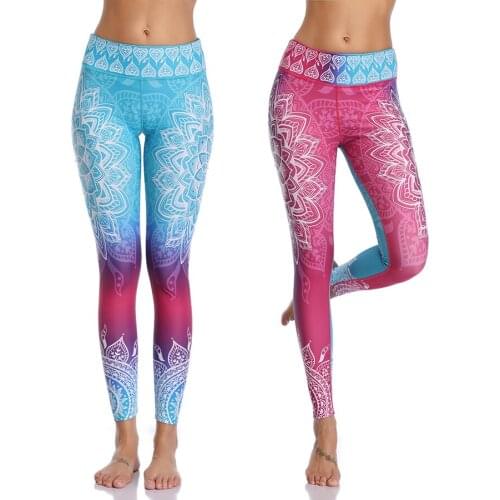 High Waist Print Yoga Pants Fitness Yoga Leggings Workout Running Leggings Gym Yoga Pants Elastic Slim Sports Leggings