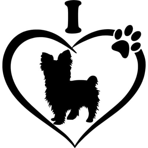 Hot Sell Personality I Love Yorkshire Terrier Car Sticker Accessories Vinyl PVC 15cm*15cm Motorcycle Decal