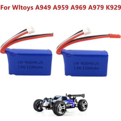 7.4V LiPo Car Battery for Wltoys A949 A959 A969 A979 K929 1100mah Lipo Battery 2S For Wltoys a959 RC Helicopter Airplane Car