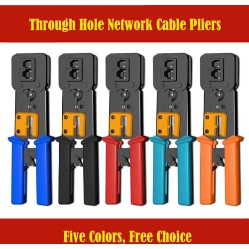 Multi-function Through Hole Network Cable Pliers EZ Perforated Crystal Head 6P/8P Core Crimping Pliers RJ45 Network Cable Pliers
