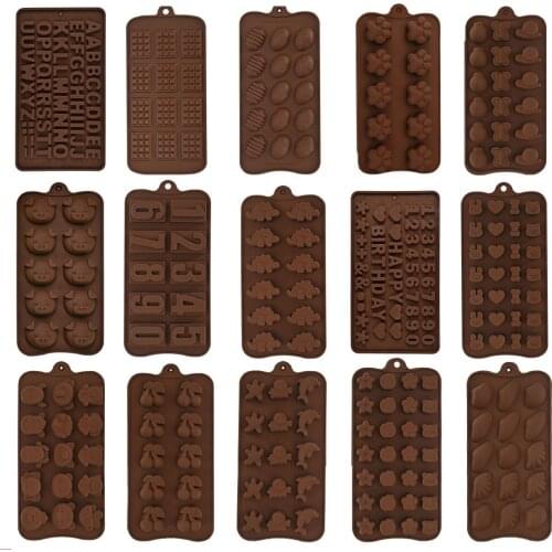 Cartoon Chocolate Silicone Mold Love Pudding Jelly Mould Ice Cube Cheese Letter Candy Ice Tray Biscuit Baking Supplies