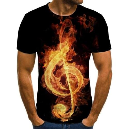 2021 new T-shirt mens music symbol T-shirt 3d guitar T-shirt shirt printed Gothic anime clothing short-sleeved T-shirt 110-6XL