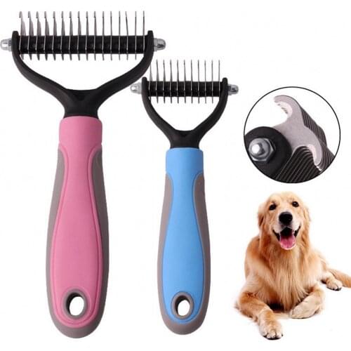 2021 New Pet Hair Removal Comb Professional Large Dogs Open Knot Rake Knife For Matted Long Hair Curly Pet Brush Grooming Tool