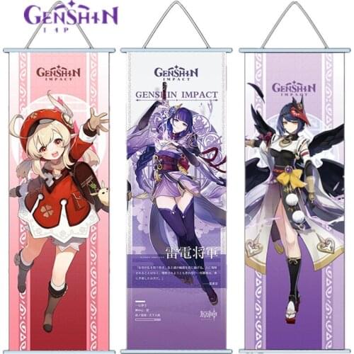 Genshin Impact Hanging Pictures Cosplay Kaedehara Kazuha Diluc Ragnvindr Barbatos Venti Klee Raiden Shogun Room Decor Prop Gifts
