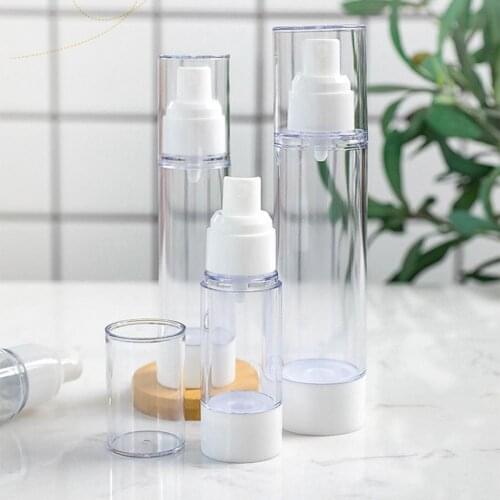 Portable Spray Refillable Bottles Plastic Face Cream Lotion Makeup Container Home Travel Empty Spray Exquisite Transparent
