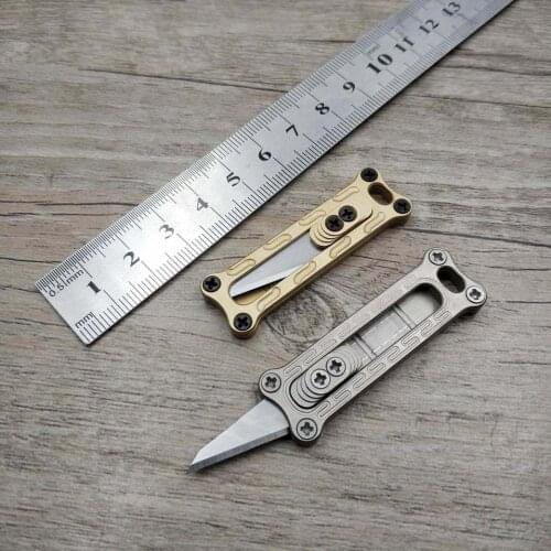 Dropshipping Metal engraving knife sliding blade paper knife key ring pocket knife EDC tool Express card knife small size