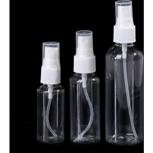 Empty Small Spray Bottle 30/50/100ml Refillable Bottles Travel Transparent Plastic Perfume Bottle Atomizer