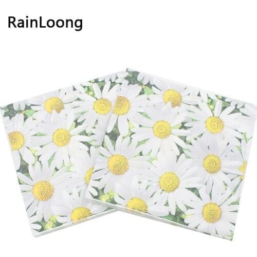 [RainLoong] Paper Napkins Sunflower Festive & Party Supplies Tissue Decoration 33cm*33cm 1 pack (20pcs/pack)