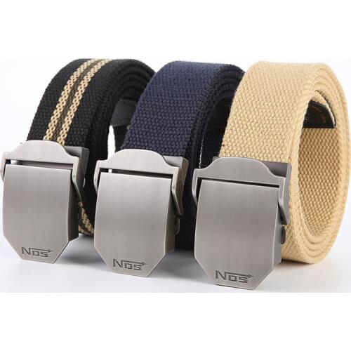 Belt For Men Tactical Belts 4 Mm Thick 3.8 Cm Wide Casual Canvas Outdoor Alloy Automatic Buckle Men Belt Plus Size Unisex