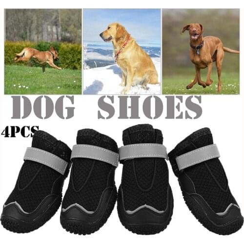Christmas Dog Shoes Anti-slip soft Reflective Straps Four seasons shoes Suitable for small and large dogs Breathable Net shoes