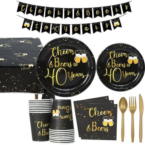 Cheer 40 Year Old Balloons Birthday 40 Year 40th Birthday Women Men 40 Birthday Cheers &Beers 40 Year Birthday Decorations