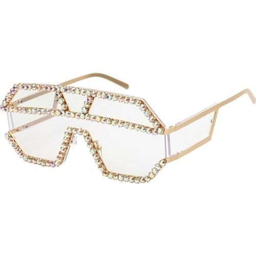 Cross-border conjoined rhinestone sunglasses drill fashion sunglasses sunglasses for women shades for women