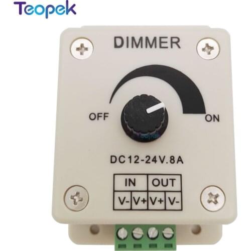 LED Dimmer DC 12V 24V 8A 96W Adjustable Brightness Lamp Bulb Driver Single Color 5050 3528 Strip Light