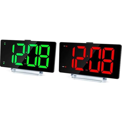 LED Digital Display Dual Alarm with USB Charger Port for Seniors Simple Bedside Number Alarm Clocks for Bedrooms