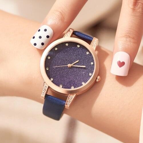 Starry Sky Womens Watch Fashion Leather Women Watch Luxury Rhinestone Diamond Clock Ladies Watch Relogio Feminino Reloj Mujer