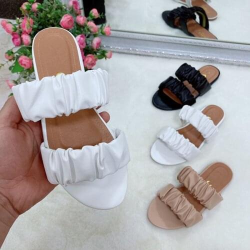 2021 Summer New Women Flat Sandals Open Toe Outdoor Beach Slippers Platform Shoes Casual Solid Color Plus