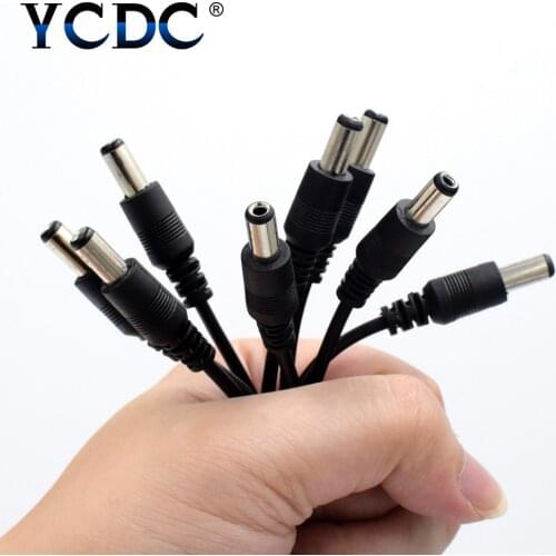 1 Female to 2 3 4 5 8 Male 2.1*5.5mm Plug Cable for CCTV power Supply adapter LED Strip Camera Accessories 12V DC Power Splitter