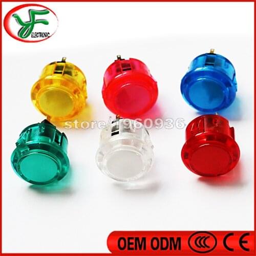 10pcs High quality 24 & 30 mm Transparent Push Buttons Arcade Cabinet Button Switch Replace Sanwa OBSC-30 24