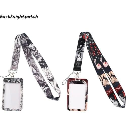 12pcs/lot E3192 Cartoon Girls Hard Staff Identification Name Badge ID Card Exhibition Card With Lanyards For Horror Movie Fans