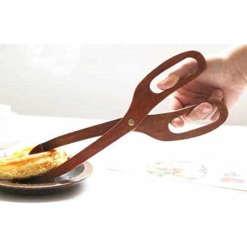 2pcs/set Bamboo Bread Clamp BBQ Scissors Tools Natural Wood Roasting Clamp Multi-Functional Cookies/Meat Clamps Japan Style