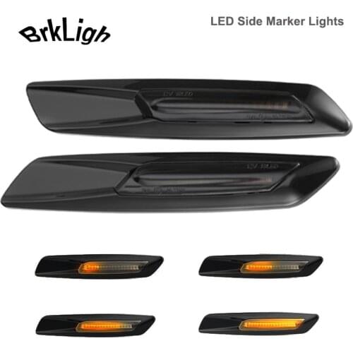 2Pcs Amber Smoke Dynamic LED Side Marker Light Front Fender Turn Signal Lamp For BMW E90 E91 E92 E93 E60 E61 E82 E88 Sedan Wagon