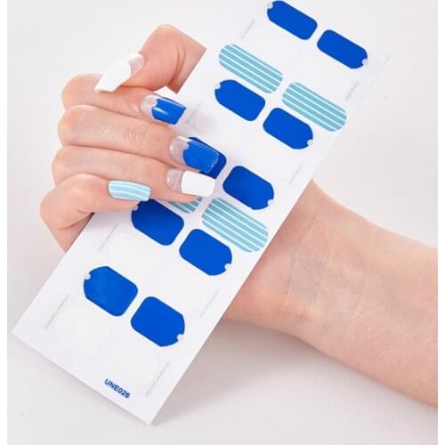 22 Tips/Sheet Solid Color And Striped Manicure Decals Plain Stickers Nail Sticker Set Fashion Nail Stickers Manicure Decoration