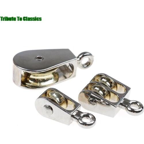 36/52/75mm Metal Sheave Zinc Alloy Fixed Pulley Crown Block And Tackle Lifting Wheel Mini Single/Double Pulley For DIY Hot Sale