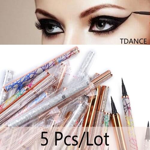 5Pcs/Lot 2 in 1 Waterproof Long Lasting Eye Pencil Wholesale Eyelash Glue Eyeliner Pen Liquid Eye Liner Lash Glue Pen Adhesive